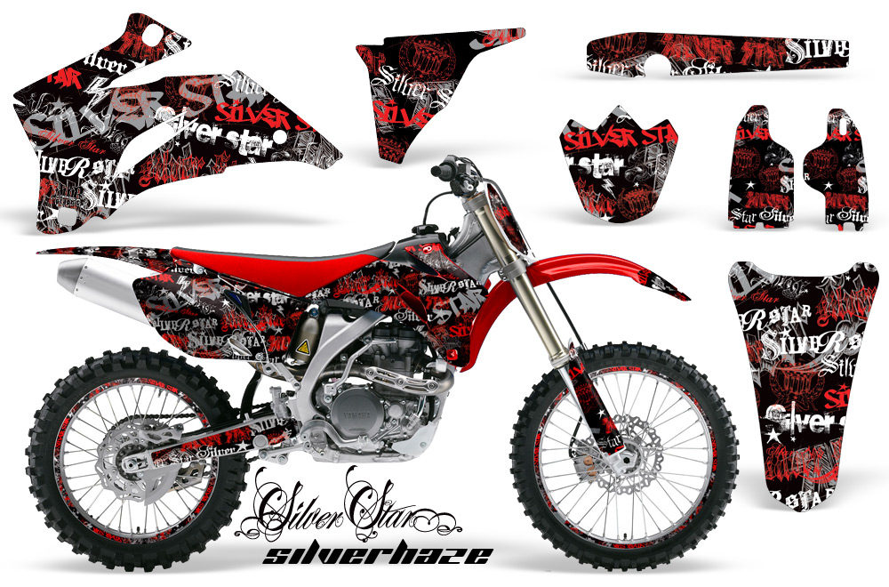 Yamaha YZ250F YZ450F 06-09 Silverhaze Red BLACKBG NPs